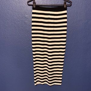 OLIVACEOUS Soft Striped Long Pencil Skirt